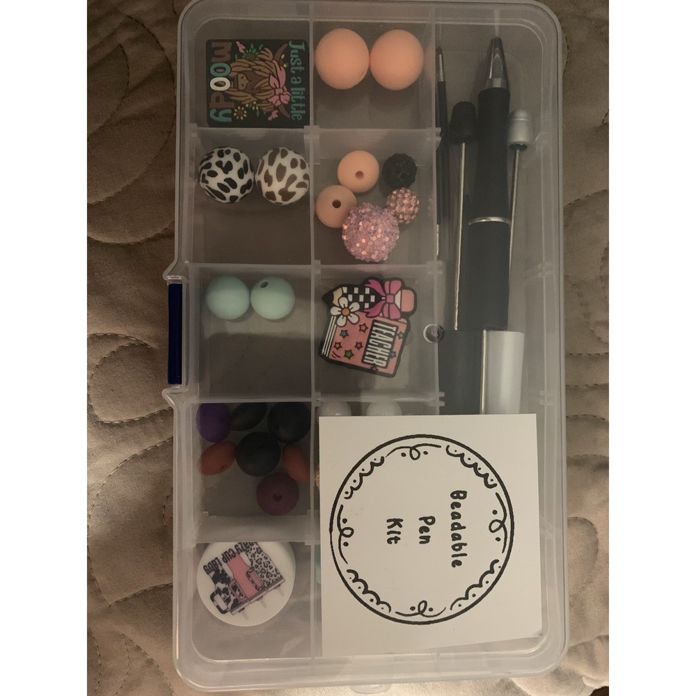 Teacher Cow Cup Beadable Pen DIY Kit With 3 Pens 3 Focals‎ 3 Refills